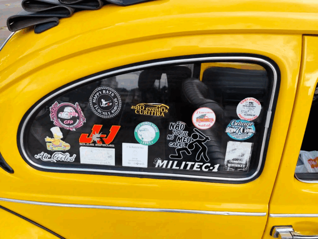 Usuário de MILITEC 1, Rafael até colocou um adesivo do condicionador de metais no vidro do Fuke Alexa. Foto: Arquivo pessoal